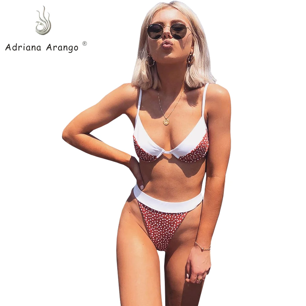 Adriana Arango 2019 купальник в горошек бикини сексуальное комплект Холтер пуш ап