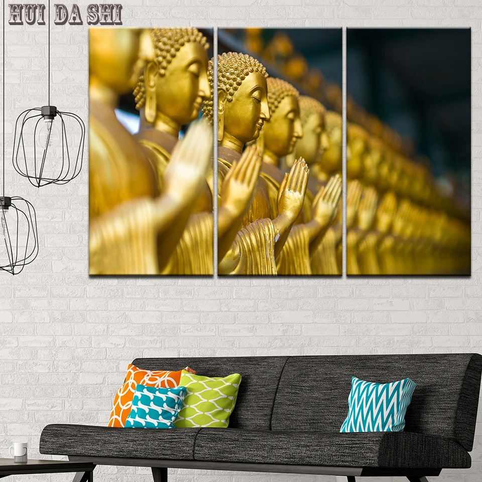 Painting Canvas Living Room Modern Home Decor Poster Modular 5 Panel Buddha Statue Face HD Printed Wall Art Framework Picture | Дом и сад