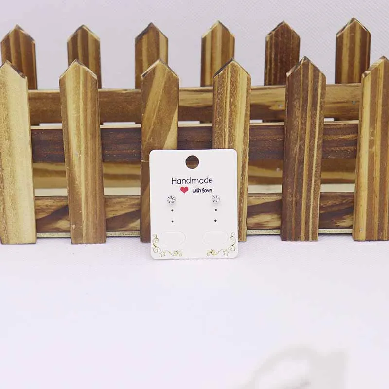 5x4cm white card 100 шт./лот, Золотая фольга, серьги, ожерелье, бирка, карта, сделай сам, ручная работа, браслет с любовью, украшение для волос, посылка, бирка для демонстрации - Цвет: 5x4cm white card