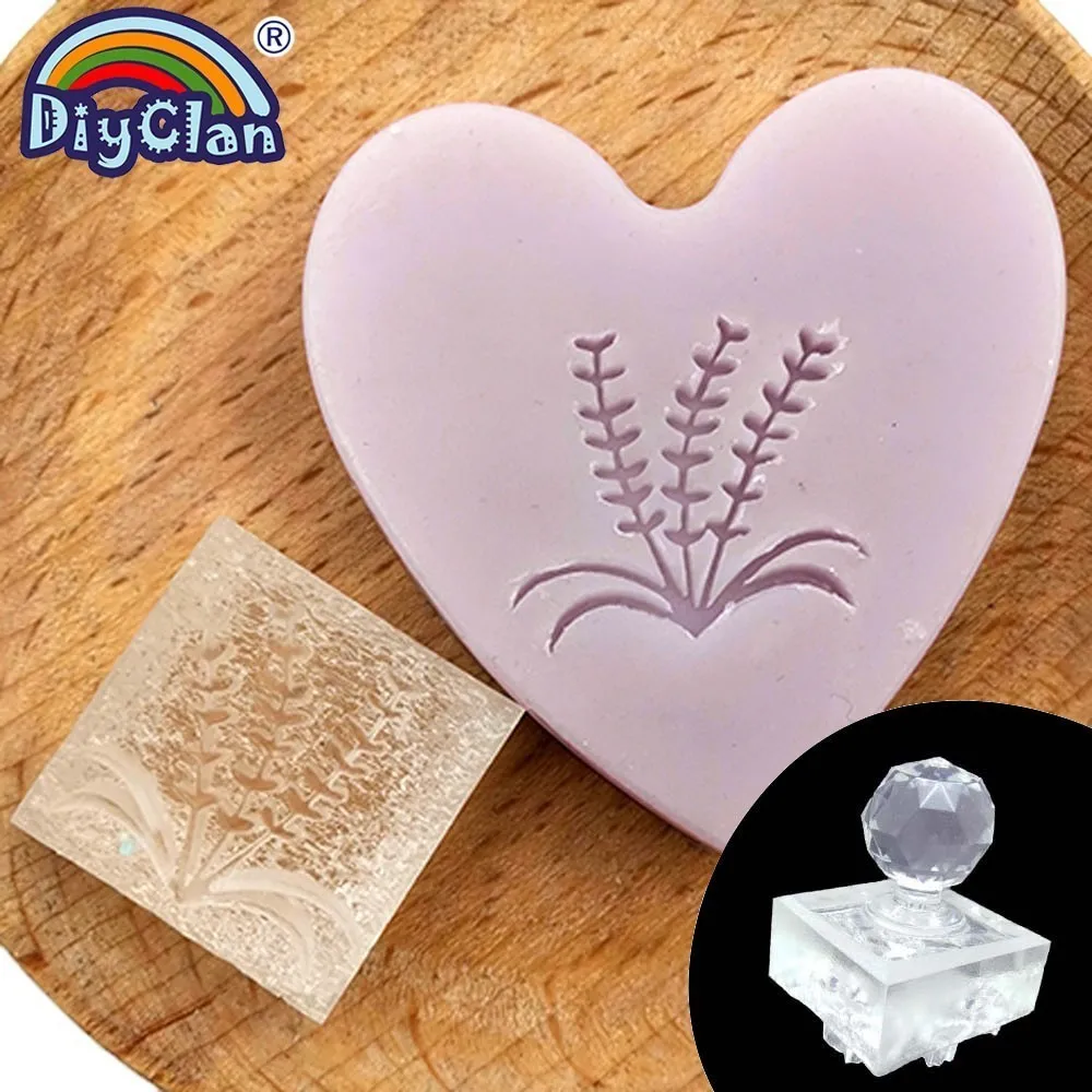 stamp with handle Лаванда ручной работы мыло штамп трава печать мыло Плесень Z0076YZ - Цвет: stamp with handle