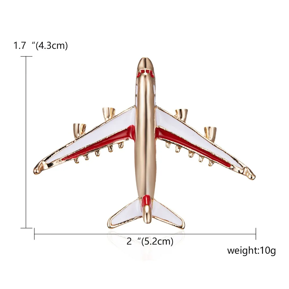 RINHOO 2021 Fashion 3D Little Airplane Brooch Enamel Gold-color Metal Brooches Pin Aircraft Model Jewelry Suit Clothes Clips | Украшения и