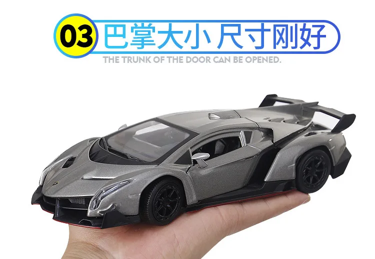grey wihout box 1:24 Die Cast модели автомобилей игрушки для Chldren статического сплава Авто автомобиль мобильный спортивный автомобиль mkd3 Рэмбо ядовитую - Цвет: grey wihout box