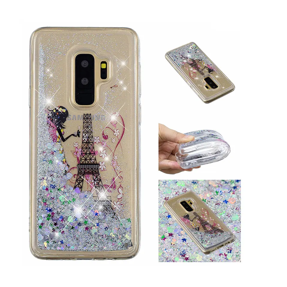 Чехол для телефона samsung Galaxy S9 S8 плюс класса люкс с изображениями искрящихся