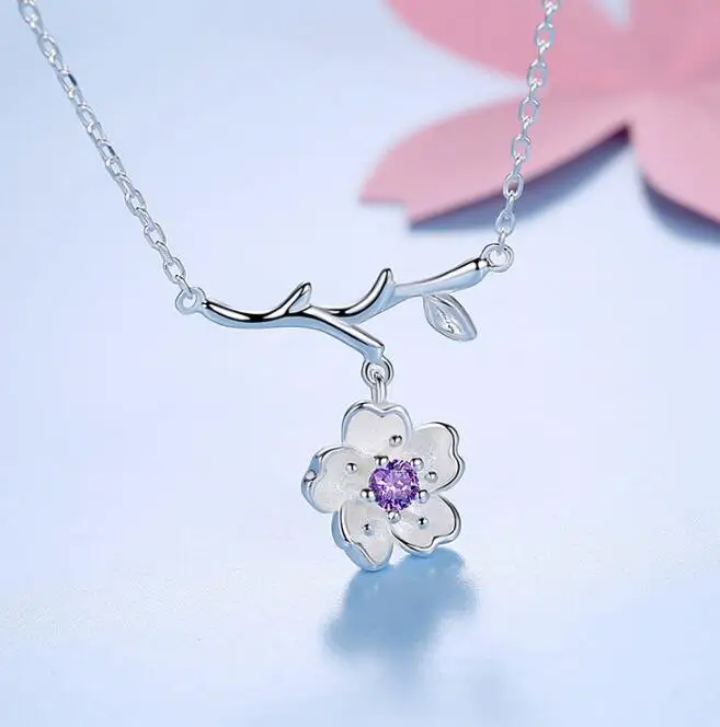 Smjel новый модный романтичный цветок вишни колье и кулоны для женское