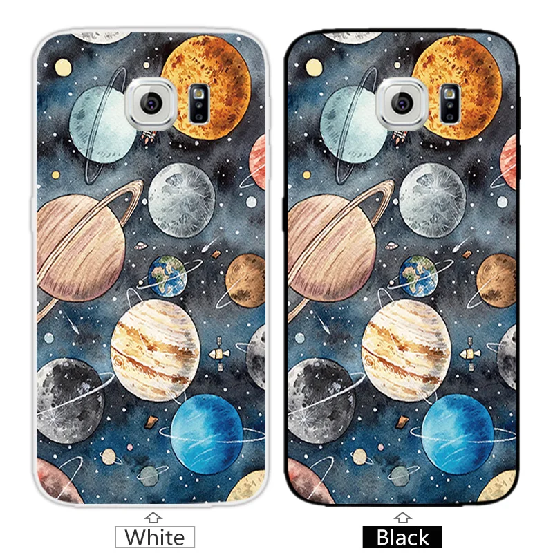 for Samsung S6 G9200 G920f G920i G920A Clear Soft Colorful Coque Silicon 5.1" Galaxy Black Back Matte Cover |