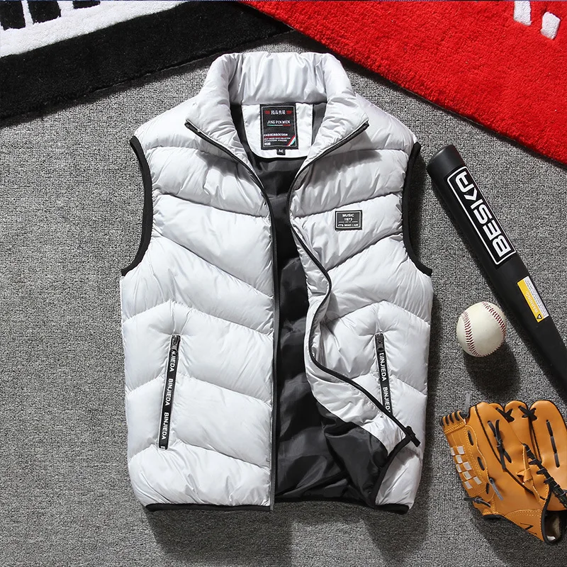 Autumn Winter Men's Cotton Vest Stand Collar Slim Sleeveless Casual Outdoor Sports Coat | Мужская одежда