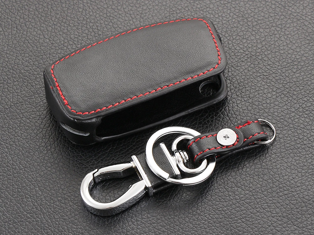 Новейший Стайлинг автомобиля черный чехол из натуральной кожи с кольцом