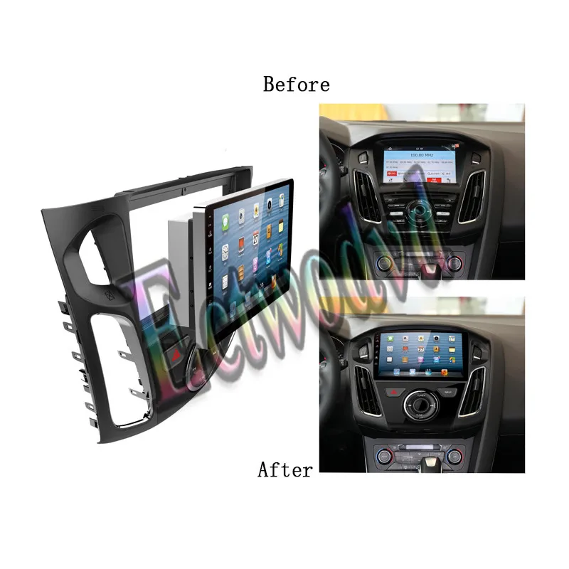 Специальная автомобильная радиосвязь для Ford Focus 3 2012 2013- 9 дюймов универсальная головная установка Автомобильная установка стерео рамка приборная панель