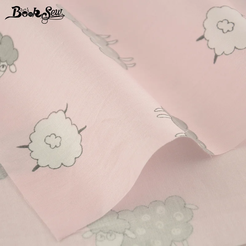 Новое поступление 2017 года розовый цвет овец Животные Шаблоны 100% хлопок саржа