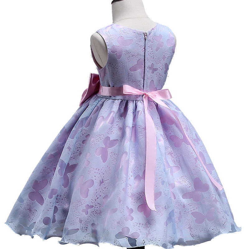2018 NEW style Summer baby girl butterfly flower dress for wedding girls party with bow clothi | Детская одежда и обувь