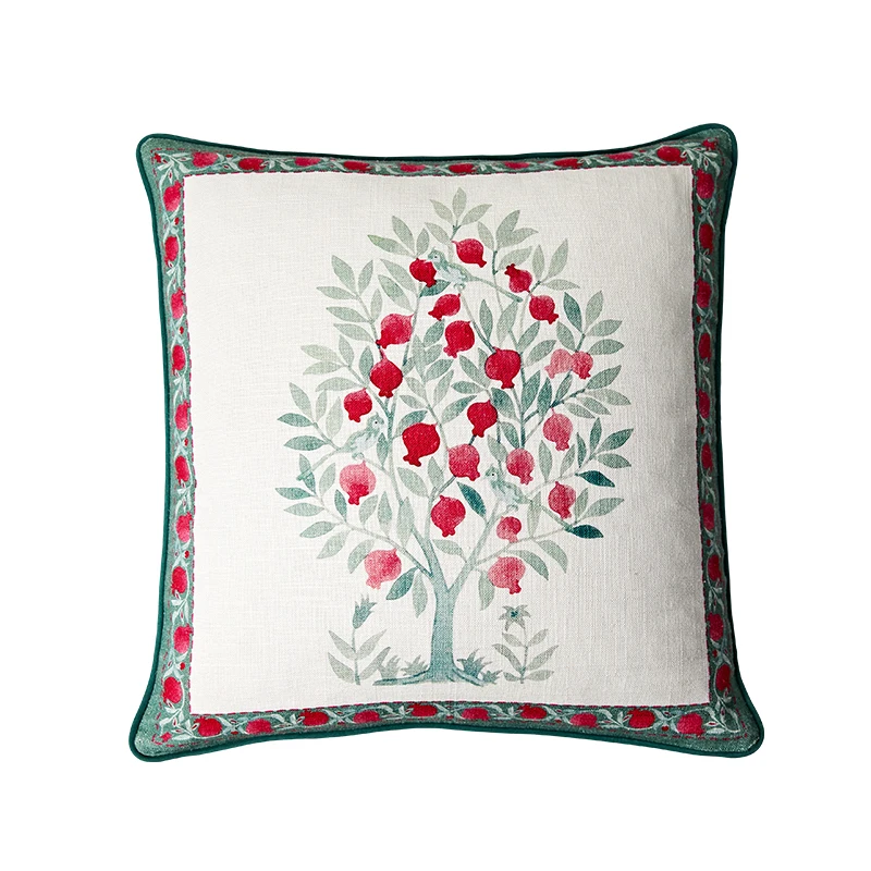 Персиковое Гранатовое дерево льняная вискоза наволочка 1 шт. AB боковой дизайн