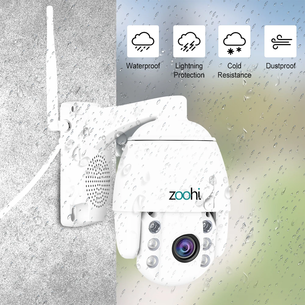 Zoohi беспроводная камера наружная наблюдения с датчиком PTZ IP двухстороннее аудио