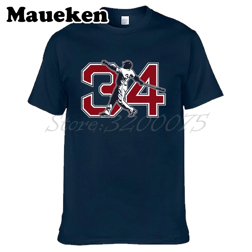 Мужская футболка Big Papi 34 David Ortiz Boston одежда для красных фанатов Sox подарок с круглым