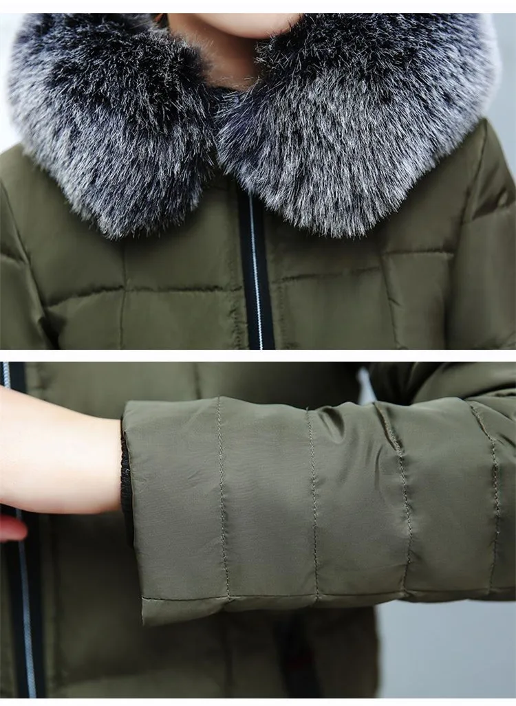 Зимняя куртка женская парка длинное пальто Женская 2018 с искусственным меховым