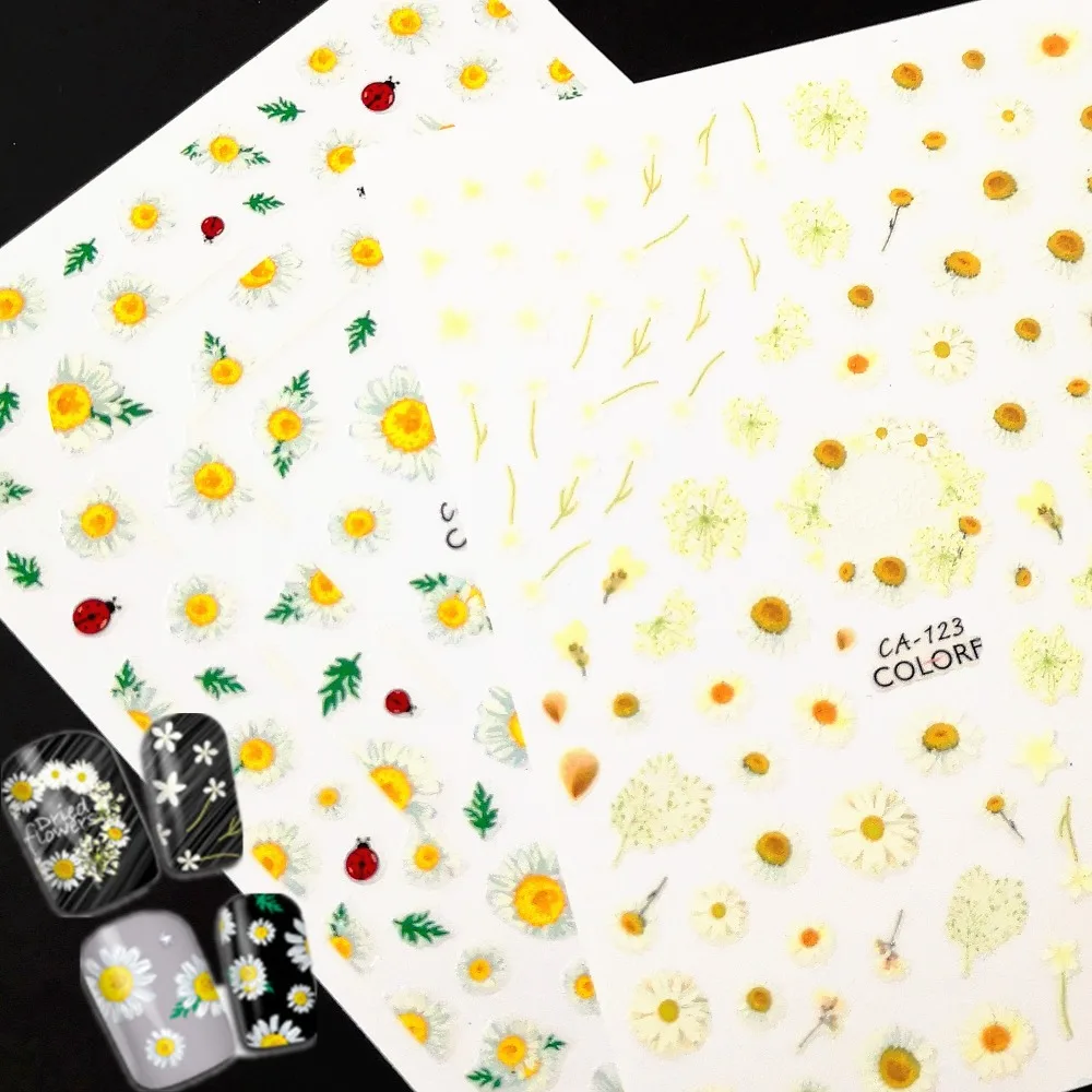Новейший CA 301 daisy дизайн 3d nail art стикер наклейка штамповка шаблон Япония Корея Тип