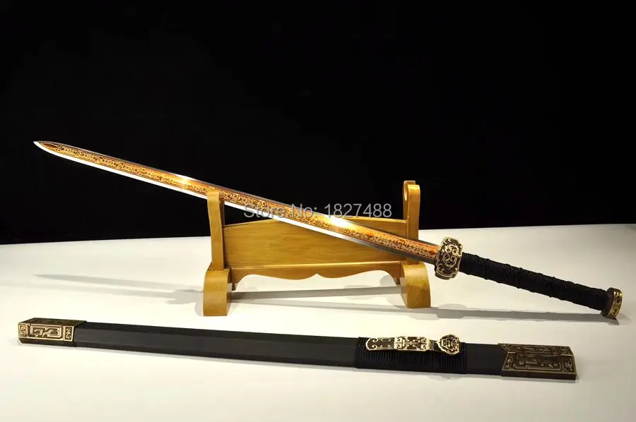 Прекрасный Красный T1095 сталь зодиака лезвие острый китайский ручной Dao меч RuYi Han