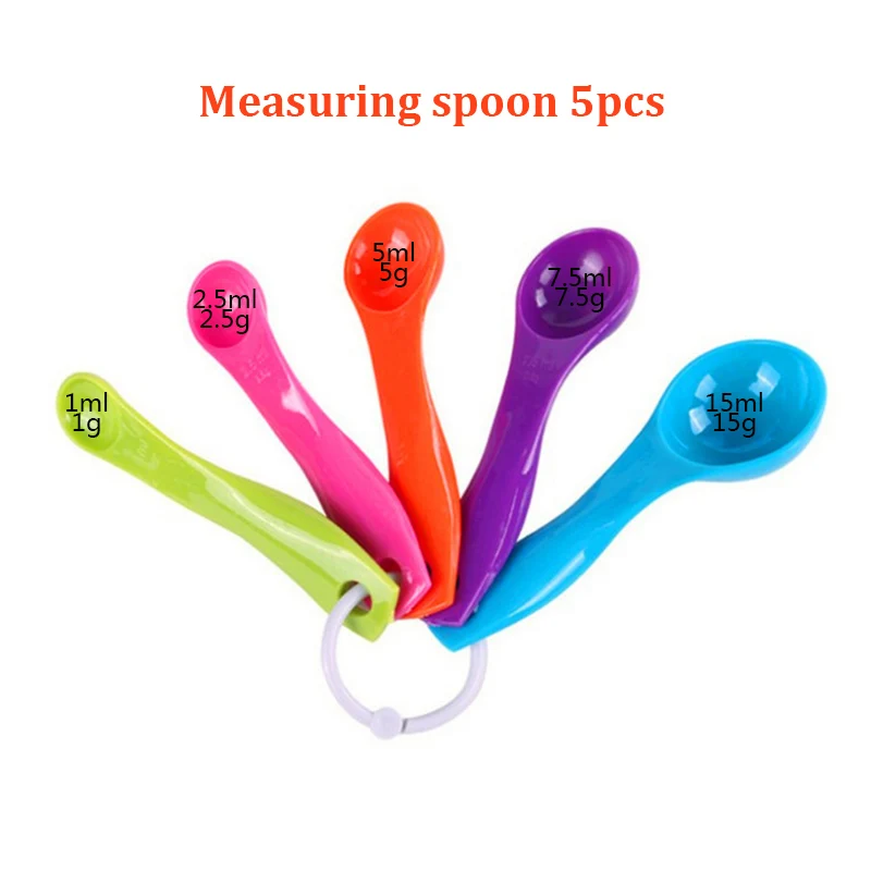 5pcs Spoons Портативная коробка для хранения еды для новорожденных, коробки для кормления молока и порошка, контейнер для молочных смесей для малышей, практичная коробка с 3 ячейками - Цвет: 5pcs Spoons