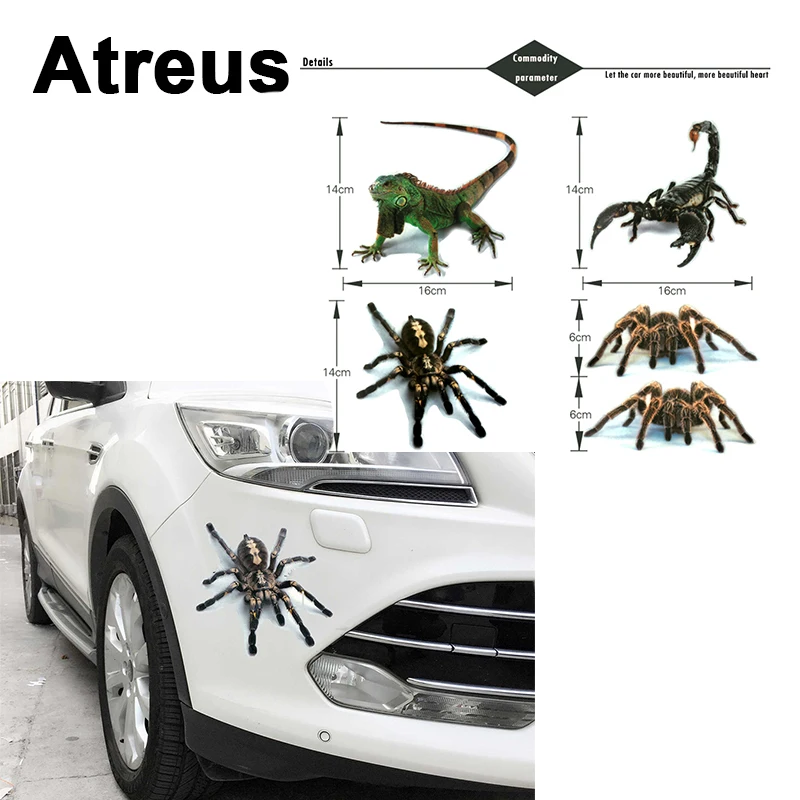 Atreus стайлинга автомобилей 3D Прохладный наклейки в форме паука Чехлы для Mitsubishi ASX