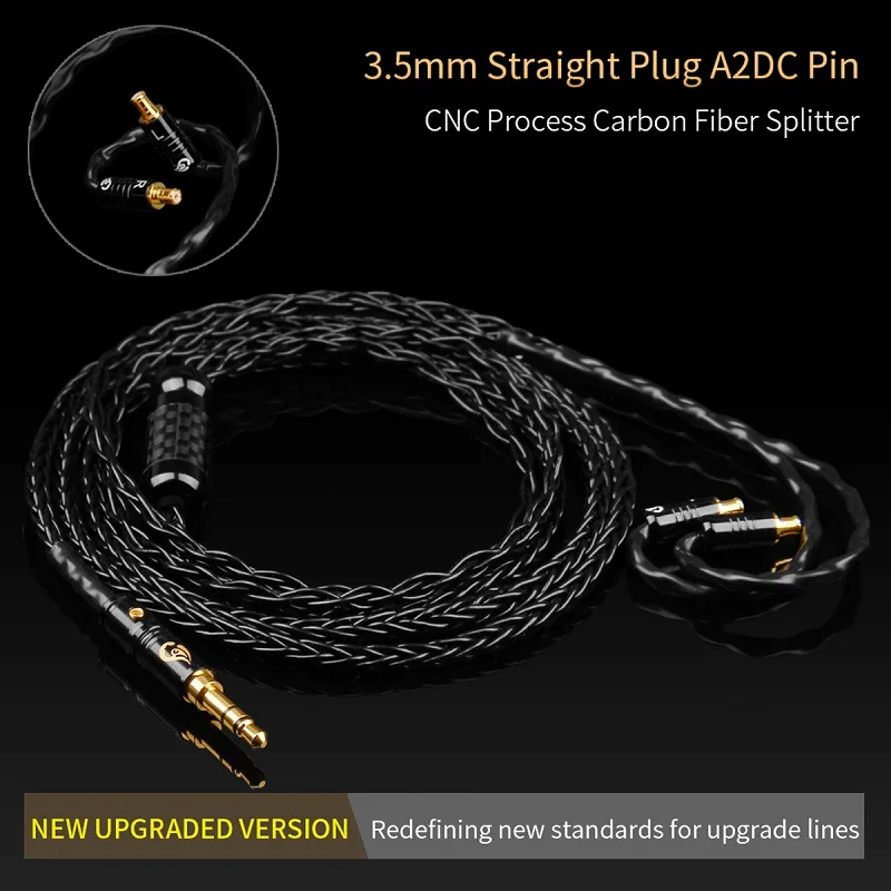 A2DC Pin QYFANG 1,2 m 8 ядро с покрытыем цвета чистого 24 каратного золота опорная плита кабель для обновления наушников 3,5 мм разъем MMCX/2Pin/IE80/A2DC разъем для XBA-Z5 A3 UE18 JH16 - Цвет: A2DC Pin