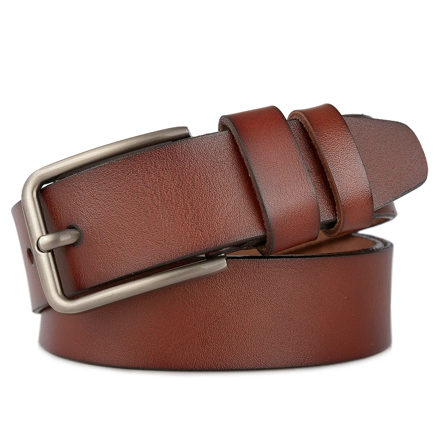 

New men genuine leather belt luxury pin buckle causal designer belts cow Split Leather cowskin fashion male wasit strap cintos
