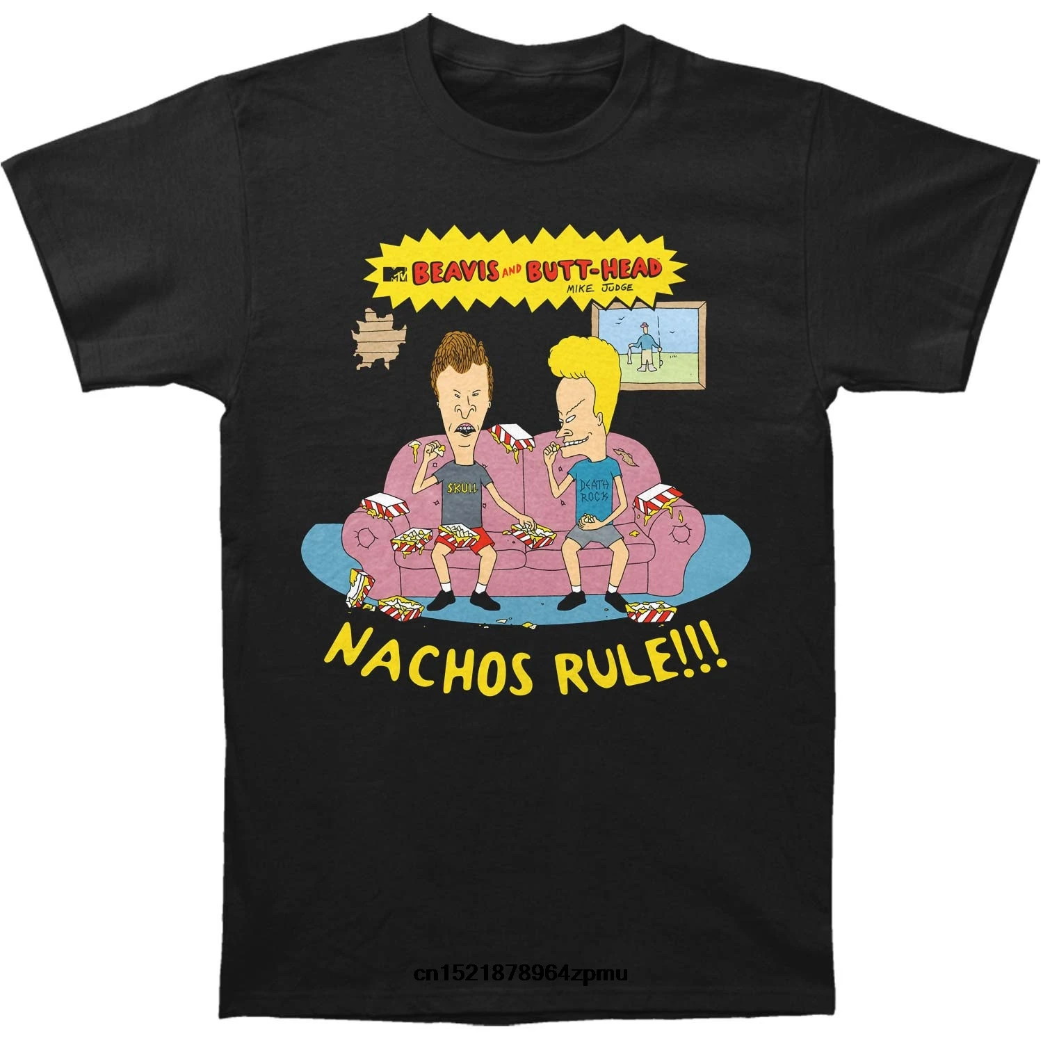 Забавная футболка для мужчин новинка БИВИС и Батхед Nachos правило футболка|Мужские