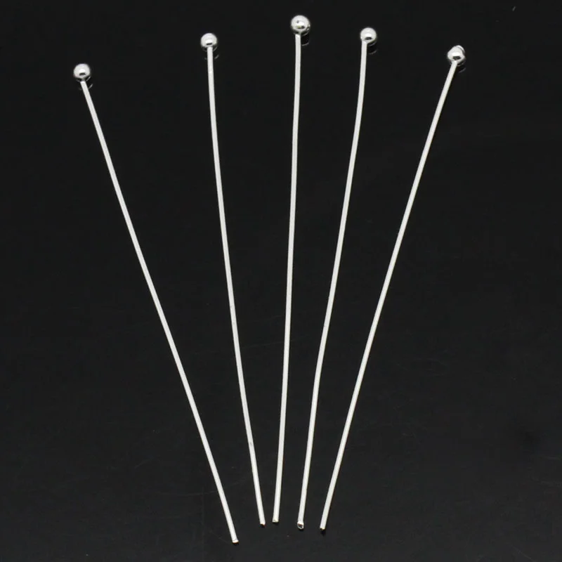 

8SEASONS Copper Head Pins silver-color 45mm(1 6/8") long,0.5mm(24 Gauge),500PCs (B29223)