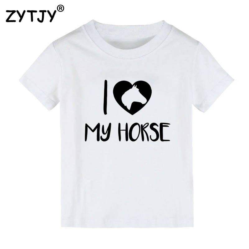 Детская футболка с принтом I love my horse|girls t shirt|t shirt for childrent shirts |