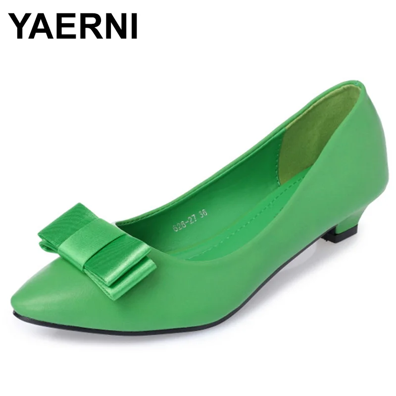 Женские офисные туфли-лодочки YAERNINew на низком каблуке туфли для работы с острым