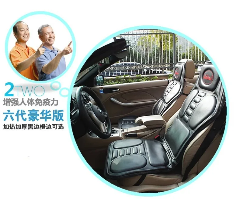 Черный шиацу массажная подушка для машины с подогревом и разминание car Массажная накидка на сиденье