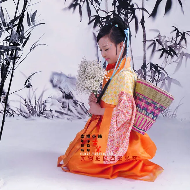 Zhu Lin Zao Chun Ранняя весна бамбуковые клатчи маленькая девочка Фото дом костюм много