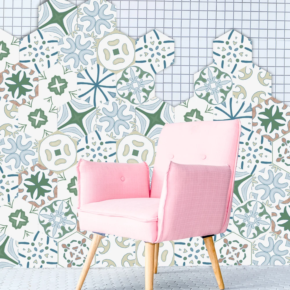 10 шт./компл. португальский стиль водонепроницаемый клей для обоев пол переводной рисунок настенные наклейки