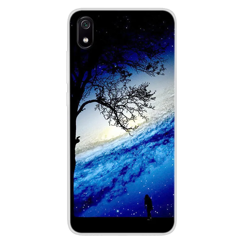 Силиконовый чехол для Xiaomi Redmi 7A мягкая задняя крышка с художественным принтом
