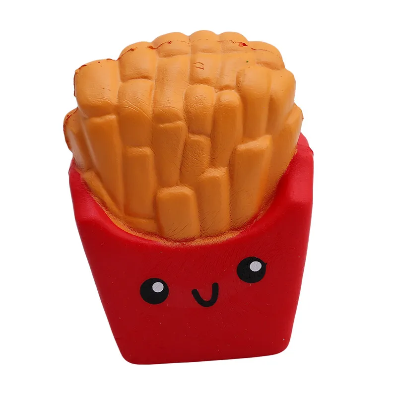 Jumbo мягкие игрушки для детей, медленно поднимающаяся антистрессовая игрушка, кот, гамбургер, фри, мягкая игрушка для снятия стресса, Забавная детская игрушка в подарок - Цвет: red French fries