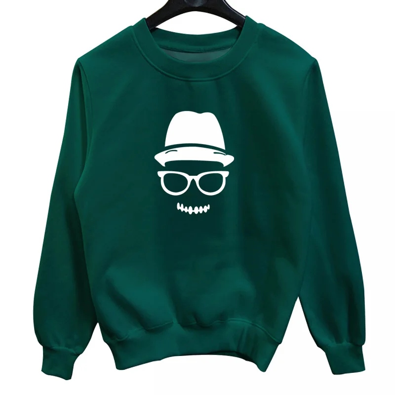 La maxpa улыбка Скелет Очки Новый осень зима Модные мужские crewneck Толстовки Толстовка