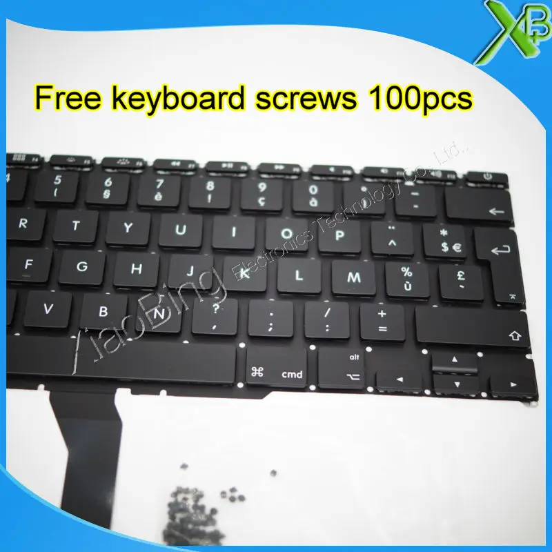 Совершенно новая AZERTY FR Французская клавиатура + 100 шт. винтов для клавиатуры MacBook