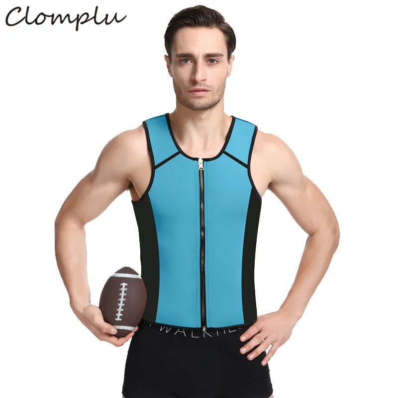 

Clomplu Slimming Tshirt New Shaper Sleeveless Zipper Shapewear Plus Size Top for Men Abdomen Control Vest Trainers Male