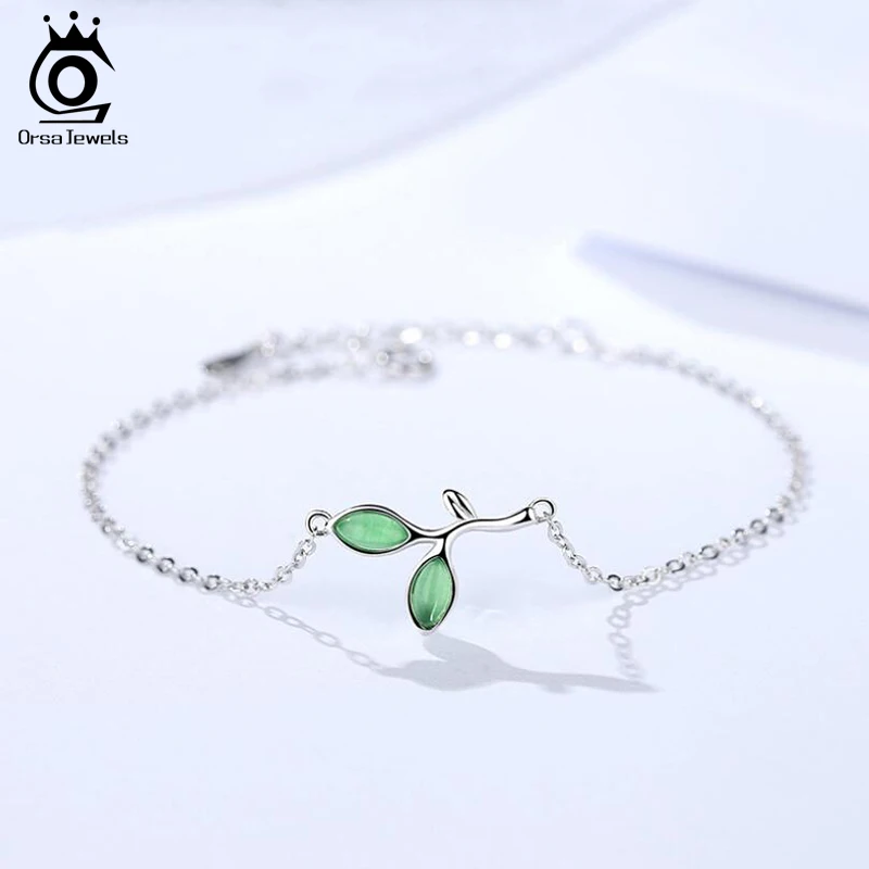 ORSA JEWELS Настоящее 925 Для женщин Браслеты заставка-особые случаи на каждый день на открытом воздухе женское, Стерлинговое серебро браслет Романтический Стиль девочек День рождения подарок SB30
