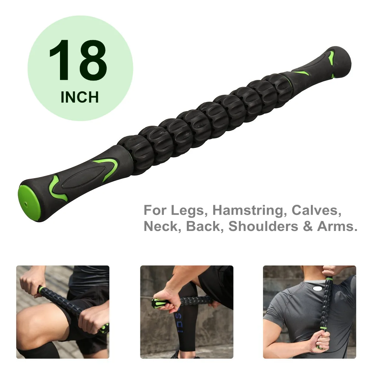 Yoga Massage Roller Stick Leg Back Relaxion Foam Muscle Therapy Relieve Physio Block Fitness Equipment TPR ABS | Спорт и развлечения