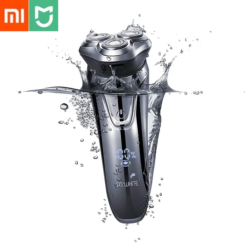 XIAOMI SO WHITE бритва Беспроводная 3D смарт-управление usb зарядка электрическая бритва блокирующая защита IPX7 водонепроницаемая для мужчин - Цвет: Черный