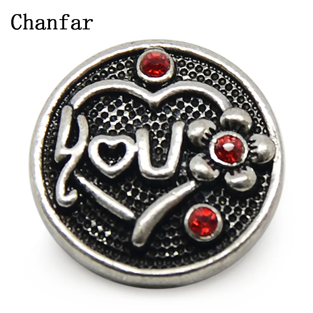 

love heart button snap For DIY jewelry beads button charm beads