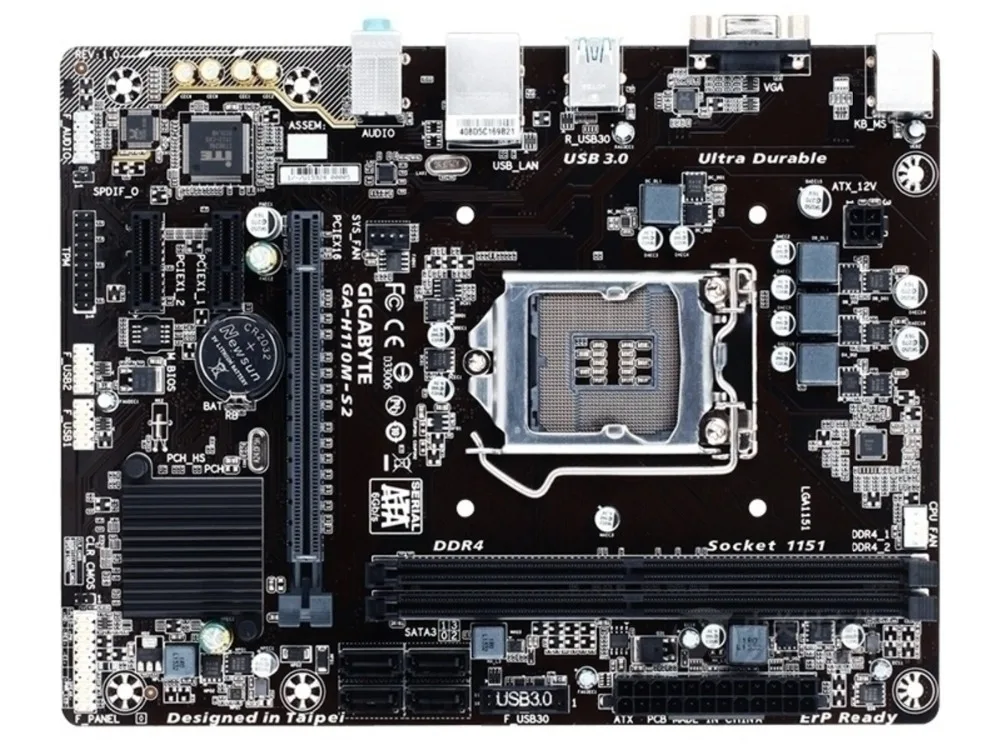 

Новинка, GIGABYTE GA-H110M-S2 рабочего Материнская плата H110 LGA 1151 i3 i5 i7 DDR4 объемом до 32 GB