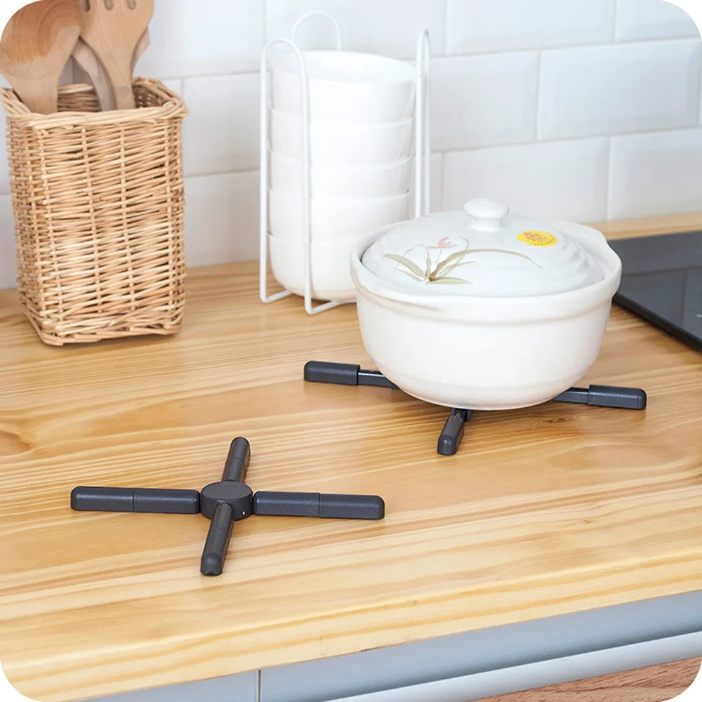 Термостойкий Коврик пластиковые Нескользящие подставки для кастрюль складные