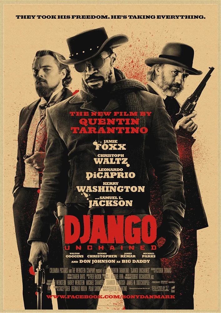 Классический фильм Django Unchained Квентин Тарантино Ретро плакат крафт-бумага кафе домашний декор стен Живопись