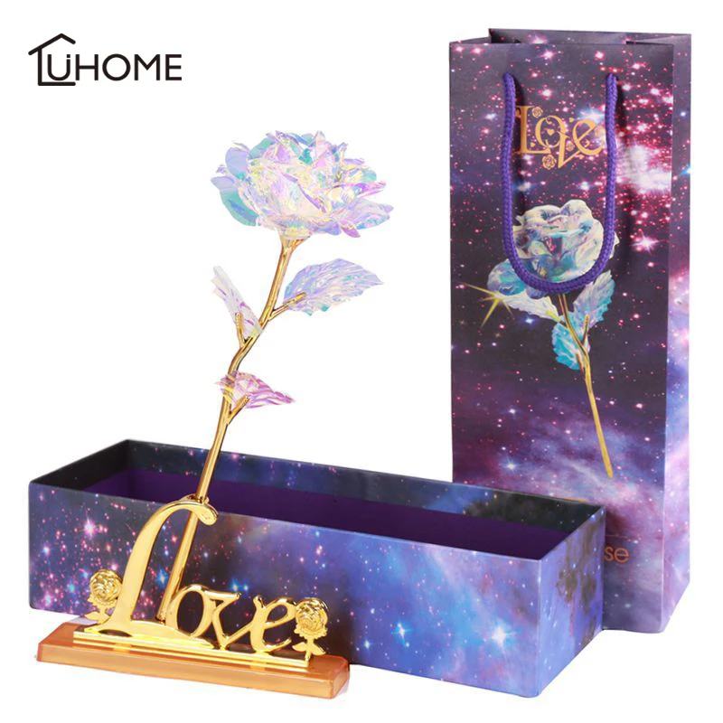 Hot Drop Shipping 24K Foil Plated Rose Gold Lasts Forever Love Valentine's Day Mother's Gifts Wedding Party Decoration | Дом и сад