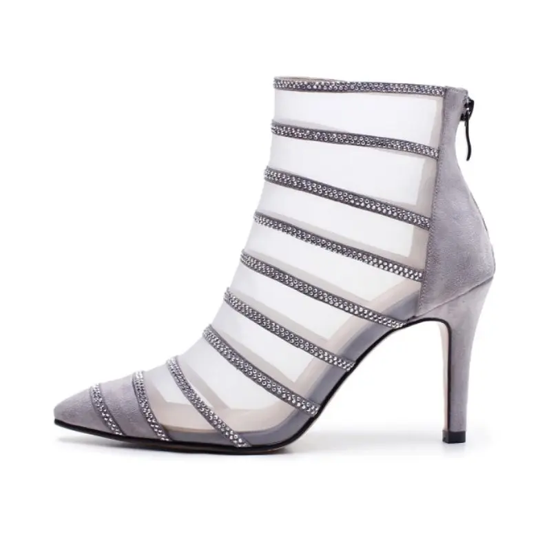 FITWEE Elegant Sexy Women Real Leather High Heel Sandals Beading Gladiator Thin Party Footwear Size 34-39 | Обувь