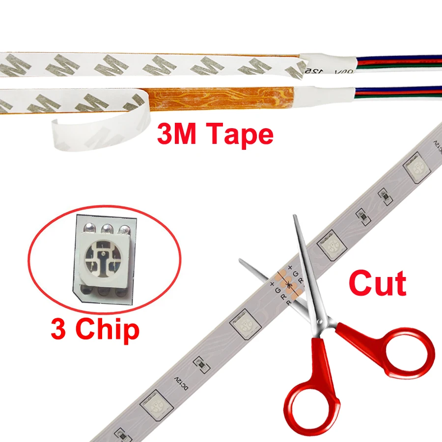 Светодиодная лента 5 светодио дный м 10 30 led s дный/m светодиодная Диодная 5050 RGB с