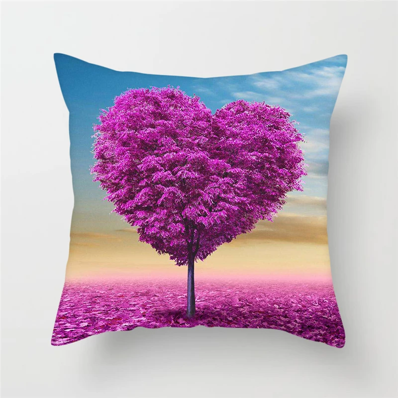 

Fuwatacchi Ocean Beach Cushion Cover River Sunset Tree Flower Throw Pillow Car Home Decor Decoration Sofa Decorative Pillowcase