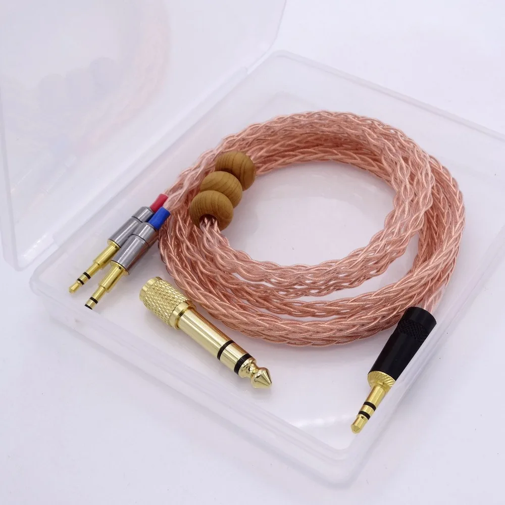 2 5 м HiFi кабель для наушников обновленный Hi-End 8 ядер 5N OCC Hifman HE1000 HE400S He400i HE-X HE560 Oppo PM-1