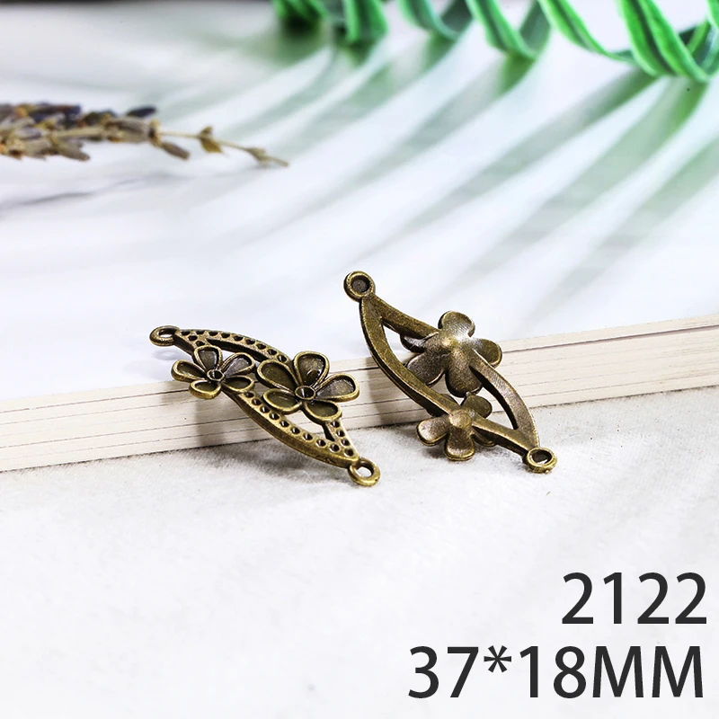 37*18mm 10pcs Flower Alloy Pendant For Diy Jewelry Making 2 Colors Antique Silver Bronze No.2122 | Украшения и аксессуары