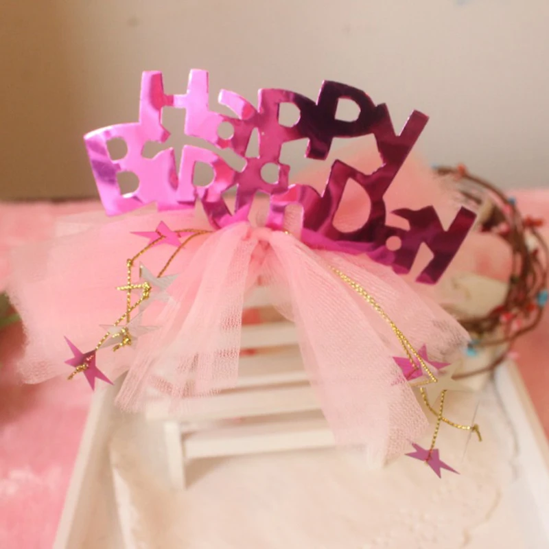 

F27 Free shipping children's hair accessories headband pink ribbon yarn hair bands handmade Christmas birthday gift